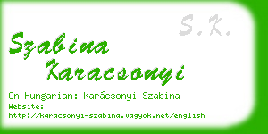 szabina karacsonyi business card