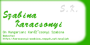 szabina karacsonyi business card